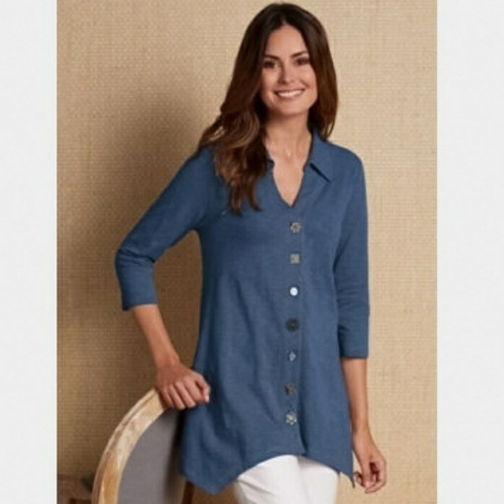Soft Surroundings Danielle Button Down Top/Tunic
